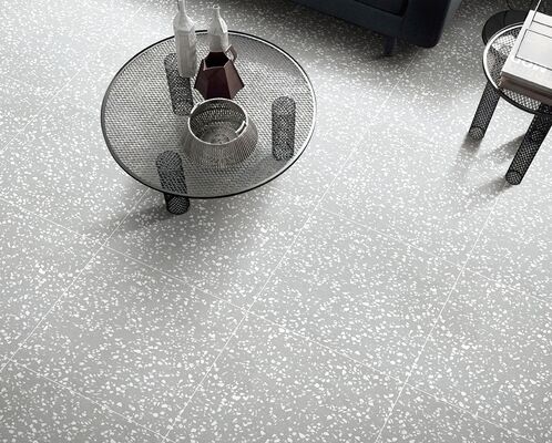 Firebrick Beige 600x600mm Terrazzo Lapatto Wear-resistant Porcelain Tiles for Living Room and Hotel
