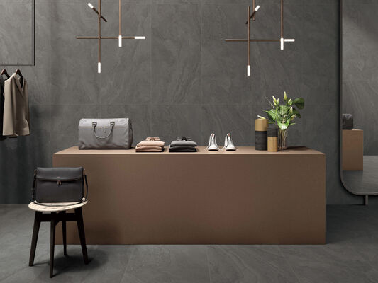 Grain foncé élégant et résistant aux taches 600x1200mm Carreaux de porcelaine en mat avec surface moulée pour salon et chambre à coucher