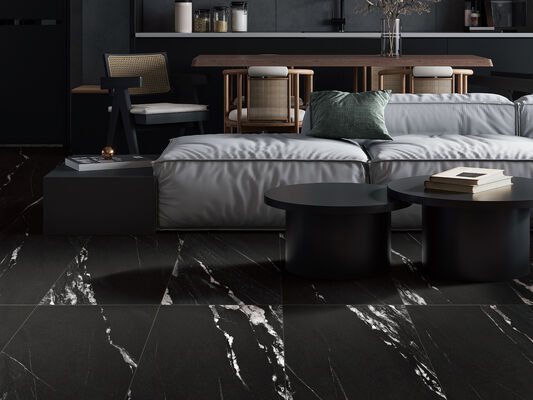 Grade noir AAA et superbe 600x1200mm Mat avec surface moulée Carreaux de porcelaine pour salle à manger et salle de bain