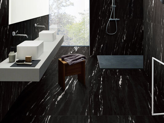 Noir 600x1200mm Matt antibactérien et de brique réfractaire avec des tuiles de porcelaine de surface de moule pour l'hôtel