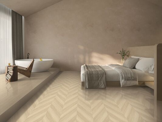 Jaune clair Durable et antibactérien 600x1200mm Plancher intérieur Carreaux en porcelaine en bois pour chambre à coucher et salle à manger