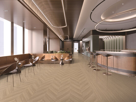 Carreaux en bois de porcelaine de plancher d'intérieur anti-dérapant de Brown-clair 600x1200mm pour l'hôtel et le projet