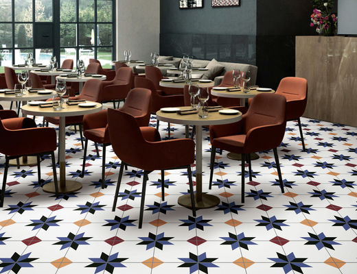 GV marocain jaune bleu de mur de plancher de tuiles d'intérieur de porcelaine de 0.03W.a 200x200mm