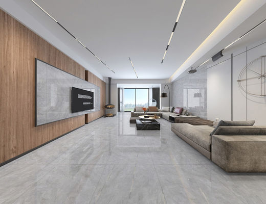 ISO9001 1152SQM a poli les tuiles vitrées, 80x80cm Grey Marble Porcelain Floor Tile