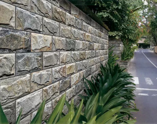 Le revêtement en pierre 3 9.6mm extérieur dimensionnel couvre de tuiles le mur 20x40cm en céramique gris-clair