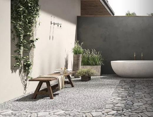  » le revêtement en pierre extérieur de 500SQM 12x24 couvre de tuiles la décoration 9.8mm de mur en pierre de caillou