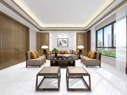tuiles en pierre de marbre naturelles de 9.8mm, 80x80cm Carrare Clay Polished Glazed Porcelain Tiles