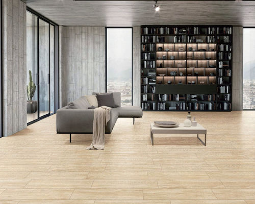Carreaux de porcelaine de bois beige 150x900 mm imprimés par jet d'encre
