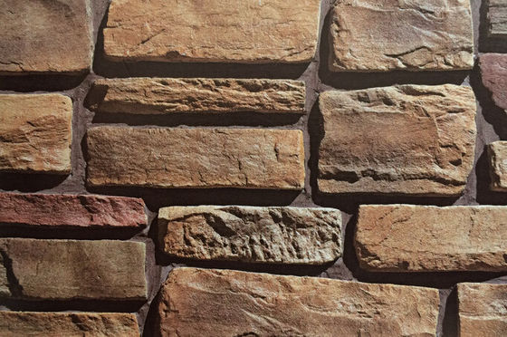 Ciment en pierre cultivé rustique 0.14cm multicolores de brique de mur décoratif