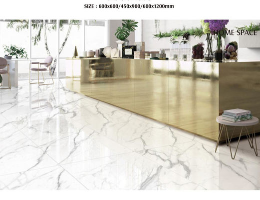 L'anti mur de plancher de porcelaine de l'alcali 1cm couvre de tuiles le blanc vitré imprimé par jet d'encre