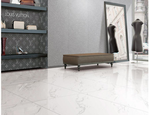 plancher de tuiles de porcelaine de corps de l'épaisseur 600x600mm de 9.8mm plein Carrare Matt Marble blanc