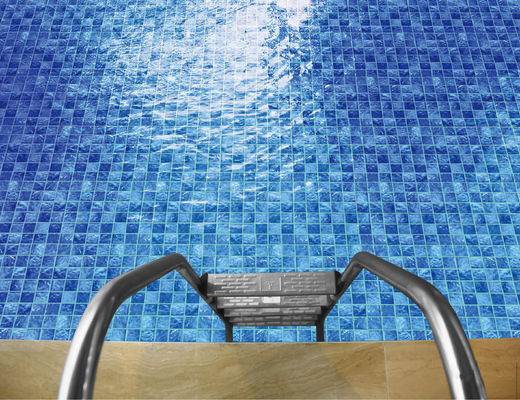 Tuiles de mosaïque de piscine de PRIMERA 306×306mm Mesh Mounted vitré bleu 24kg/box