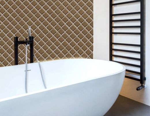 Brown a poli la tuile en verre de mosaïque de lanterne de PRIMIERA, tuile de mur de décoration de Matt 250x270mm
