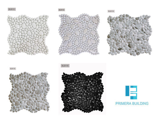 tuiles extérieures de mur de jardin de 100Sqm PRIMERA, tuile colorée en verre de mosaïque de pavé rond