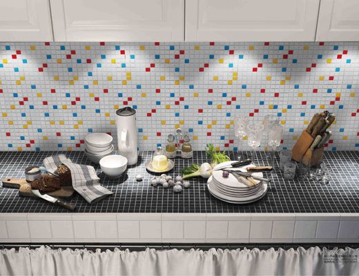 Le jet d'encre a glacé les tuiles de mosaïque 8mm décoratives brillantes Art Colorful Porcelain Fadeless