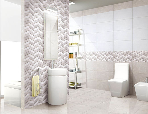 La tuile de pierre de mur intérieur de 0.09W.A 30x60cm, 100m2 Grey Bathroom Wall Tiles Mirror a glacé