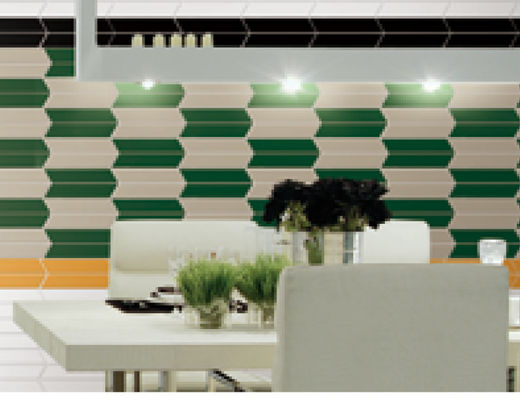 Carreaux de métro parallélogramme en céramique brillante de 50x230 mm pour Backsplash