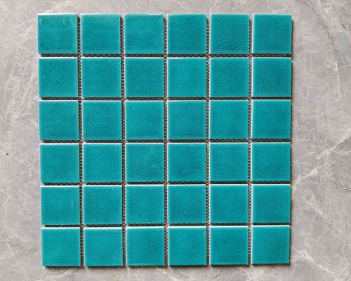 48x48mm Chip Size Swimming Pool Mosaic que les tuiles glacent ont fendu