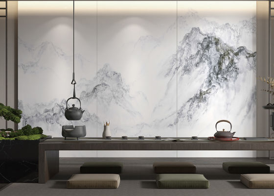 Pierre agglomérée blanche de quartz de Carrare pour la décoration de mur de fond