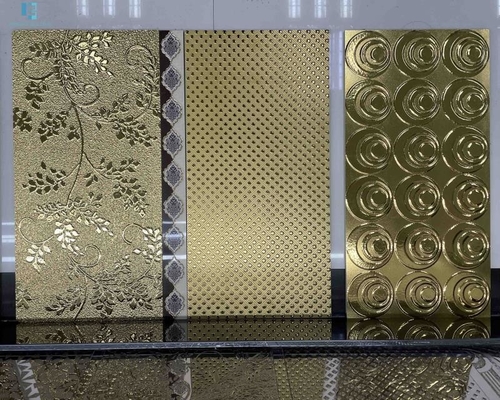 tuiles de mur de Pocelain de salle de bains de carrelages de couleur d'or de 600x1200mm