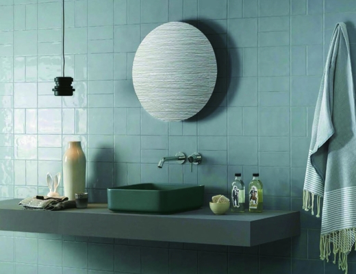 Décor brillant de tuile de mur de texture de plaine pour la cuisine 100x100mm
