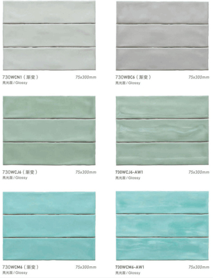 AAA Carreaux muraux intérieurs en argile 7mm Rose Vert Bleu