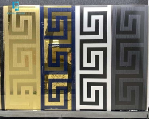 Décoration de luxe de bâtiment de porcelaine vitrée par surface d'or de couloir 300x600mm